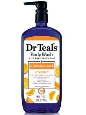 Dr Teal's Body Wash with Pure Epsom Salt Glow & Radiance w/ Vitamin C & Citrus